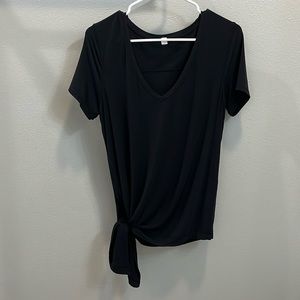 Lululemon Asymmetrical Black V-Neck T-Shirt